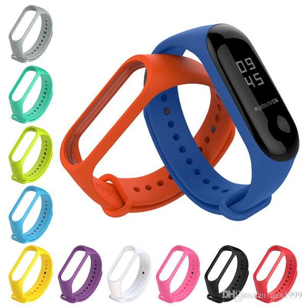 

fashion sport soft silicone replacement wristband wrist strap for xiaomi band 3