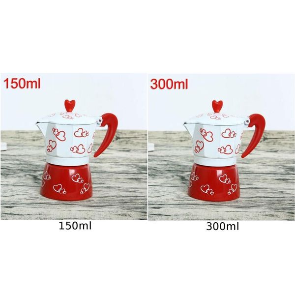 

3/6 cups 150ml/300ml italian moka espresso coffee maker percolator stove pot aluminum mocha pot