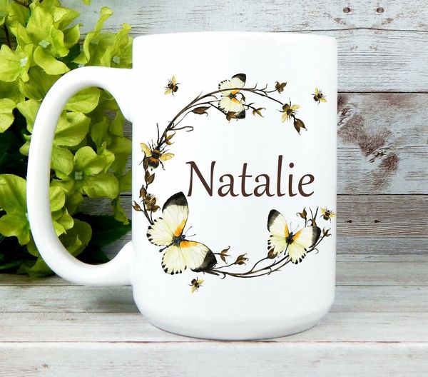 

personality bee mug bee and butterfly butterfly butterfly personality mug tazas de ceramica creativas 11oz dropshipping