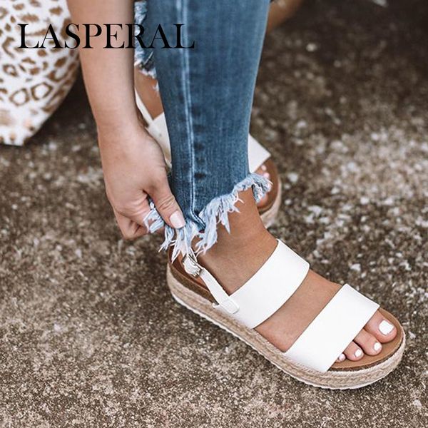 

summer leopard sandals high heels wedges pu platform women sandals for female buckle strap comfort casual ladies shoes plus size, Black