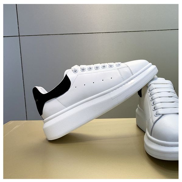 

new 2020 season designer shoe fashion luxury women shoes men's leather lace up platform sneakers white black casual shoes heighten 36-4