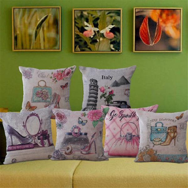 

cushion cover home decoration eiffel tower pillow case mediocre romantic european-style home decoration cotton cushion pillow covers 100g