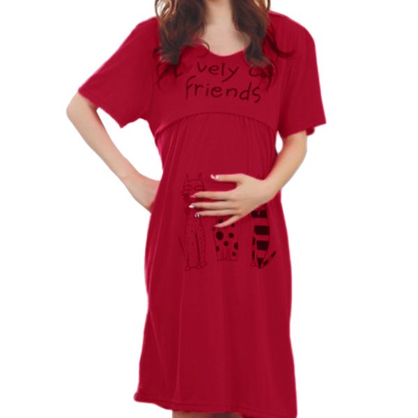 

женская одежда для беременных уход за беременными платье с коротким рукавом с принтом письма для беременных одежда для грудного вскармливани, White