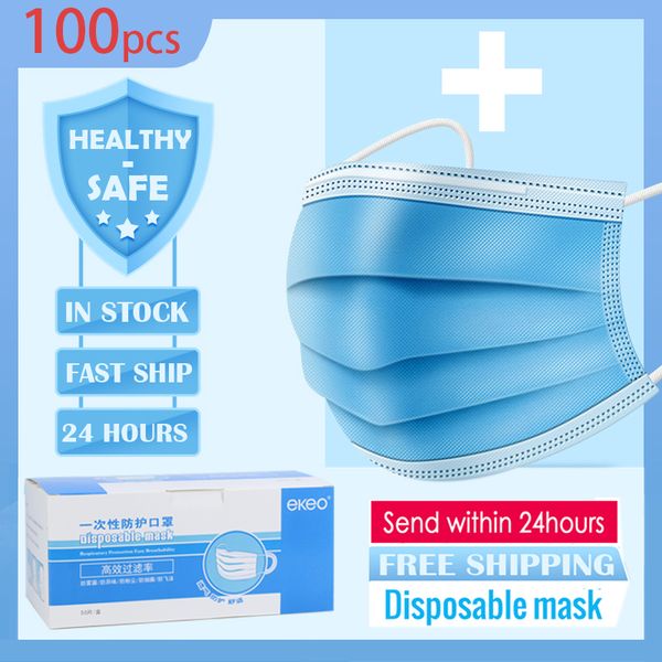 

100 шт одноразовая маска пятно 3 слоя ухо висит лицо одноразовая пылезащитная маска нетканый дышащий удобный бесплатный шоппинг