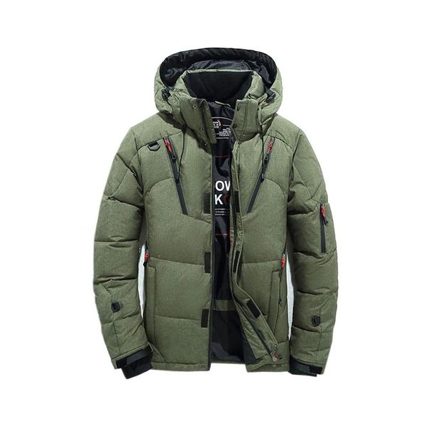 

2020 зимняя куртка мужская качественная тепловая толстая куртка снег красный черный куртка мужская теплая верхняя одежда мода-белая утка пух, Black