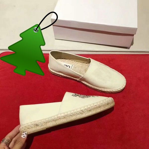 

новая пара обувь с tiger head одной обувью и вышитыми соломами обуви, Black