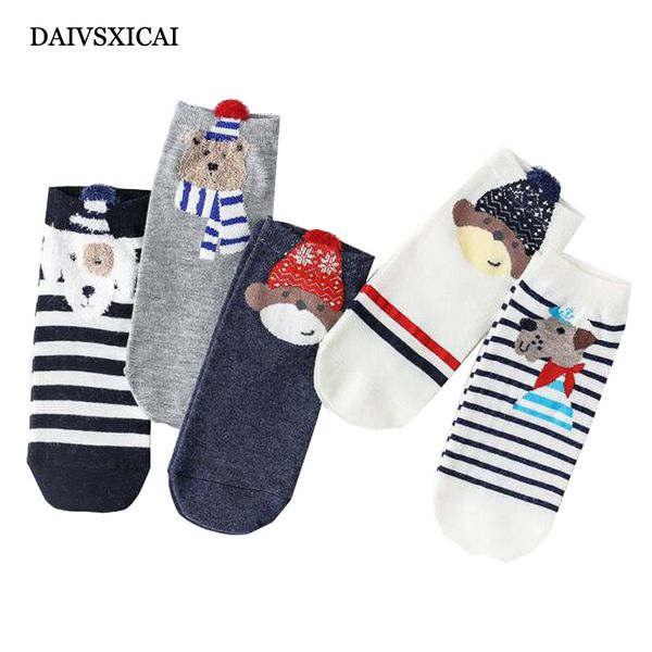 

5pairs/lot=10pieces new woman cotton socks pink cute cat ankle short ladies socks casual animal ear red heart gril 35-40, Black;white
