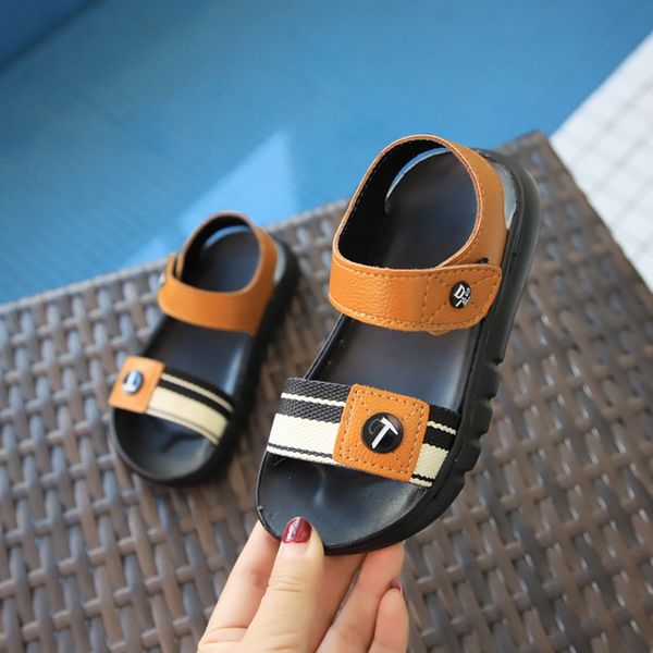 

2020 new summer beach sandals girls boys children kids soft bottom anti-slip flat leisure sports sandals shoes sneakers, Black;red