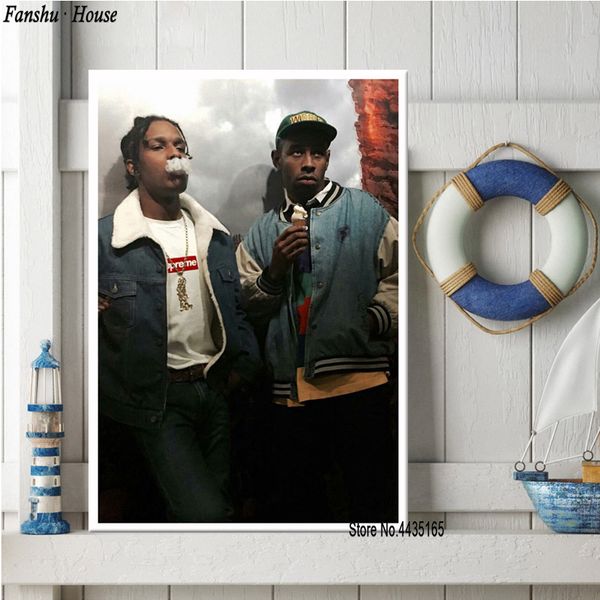 

asap rocky and tyler the creator poster singer star posters and prints canvas painting wall art picture living room home decor