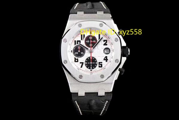 

sport chronograph men's watch v2 cal.3126 automatic leather strap lesser panda swiss wrist watch with brand box fast express, Slivery;brown