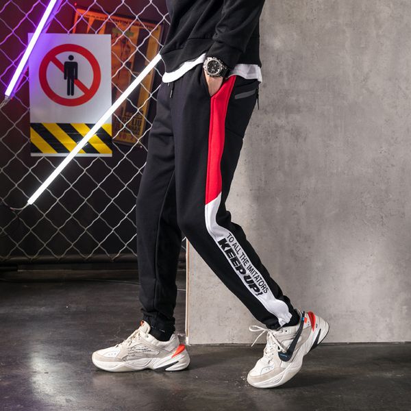 

streetwear hip hop black joggers pants 2020 mens side striped sweaptpants men casual track pants colorful trousers