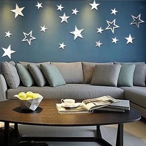 

diy star mirror acrylic three-dimensional wall sticker 19pcs