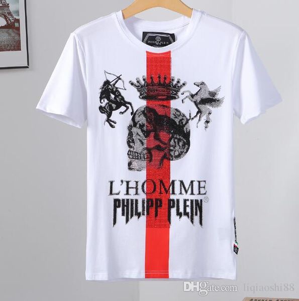 

новые мужские футболки с короткими рукавами хлопка черепа печать футболка вокруг шеи тонкой футболка мужской моды пуловеры скейтборда топ g1, White;black