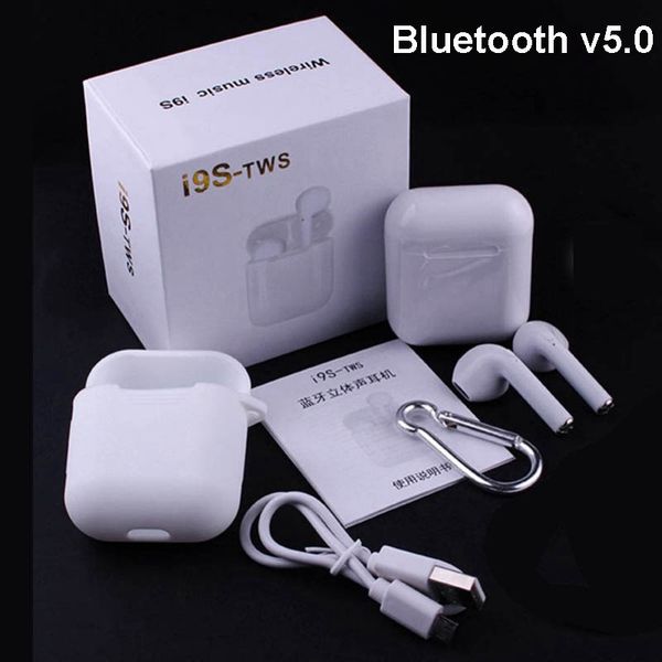 

i9s TWS Wireless Bluetooth 5.0 Headphones Ture Stereo Earphones earbuds with Magnetic Charging Base silicone protector case