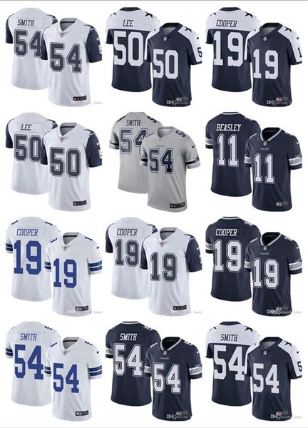 

mens женщины молодежь даллас ковбой 19 амари купер 11 коул бизли 54 джейлон смит 50 шон ли нфл navy белый пользовательские трикотажные издел, Blue;black