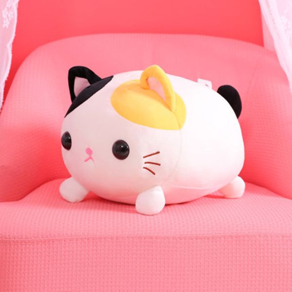 

35/45cm cute down cotton stuffed lying cat plush toy suit color small milk cat doll pillow home cushion girl gifts
