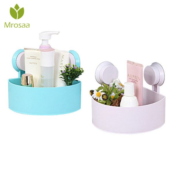 

mrosaa strong suction cup corner shelf bathroom wall hanging corner triangle rack washroom kitchen organizer storage holder