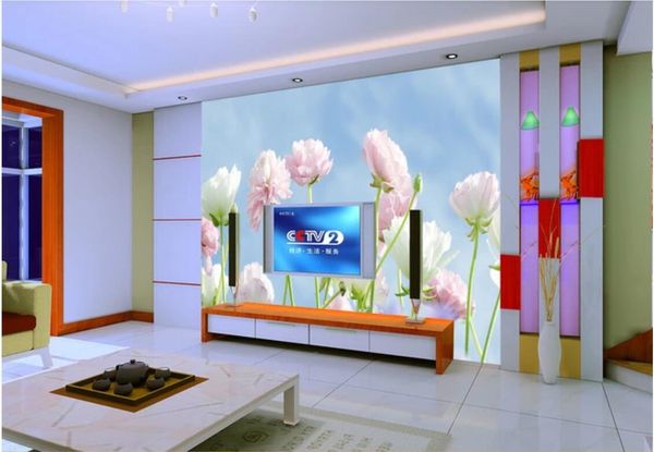 

3d room wallpaper custom p mural romantic pink flower is contemporary and contracted rural wind tv setting wall wallpaper for walls 3 d