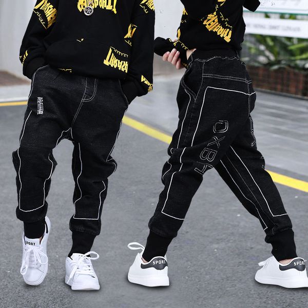 

baby girls boys jeans demin legging elastic menina blue/black pants children cotton trouser for kids clothes 1 2 3 4 5 6 years