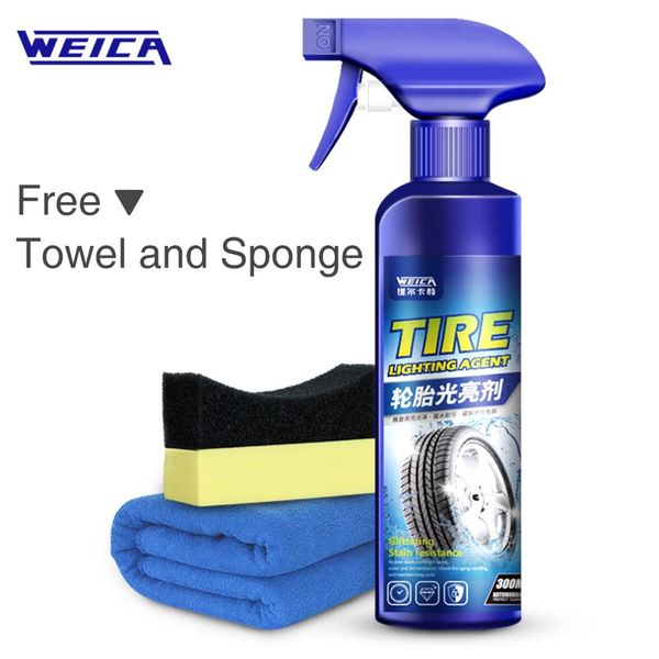 

tire shine spray cleaner car wheel tire dressing care wash kit