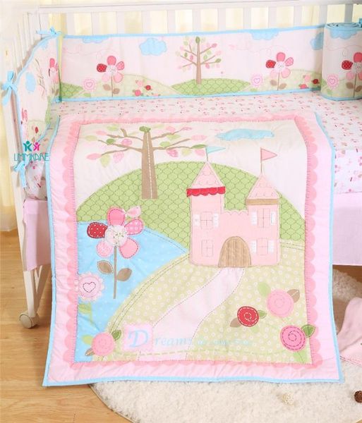

cartoon baby bedding sets newborn crib bumpers bed around cot bed elastic sheets quilt park flower tree for girl christmas gift