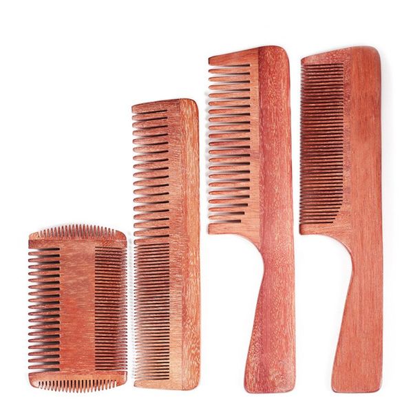 

1pc four-sided comb wood comb makeup red sandalwood maquiagem hair, Silver