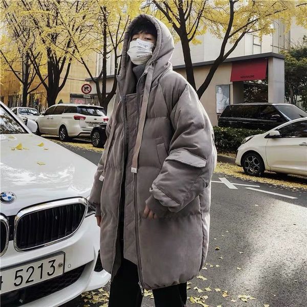 

2019 new hooded heavy padded jacket loose fashion casual robe men's heavy padded jacket 3 colors, Black