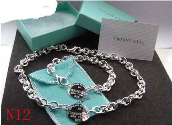 

2019 women 925 sterling silver fashion jewelry necklace and bracelet original packaging gift boxes set with box