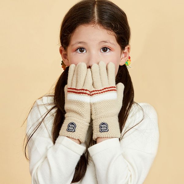 

warm soft gloves kid winter full finger knitted for little boys and girls