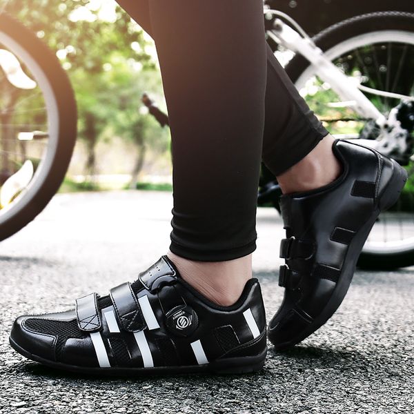 

hyfmwzs bicycle shoes krasovki men road bike shoes women cycling non-slip couple road bike 36-44, Black