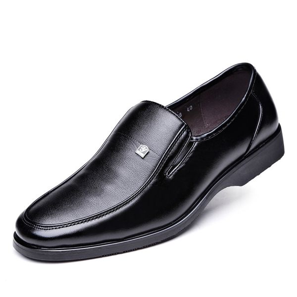 

man round toe dress cow leather business casual mens black wedding shoes oxford formal shoes big size 2020