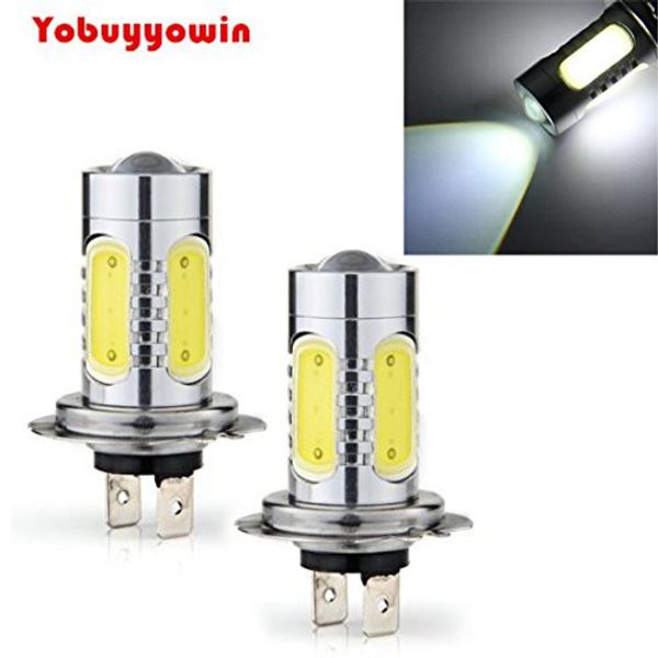 

2 pieces auto car bulb white drl led bulbs fog/drl light lamp fit for h7 11w