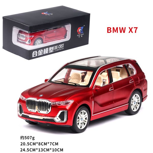 

cz die cast car model toys, bmw x7 suv with lights& sound, pull-back 1:24 high simulation, ornament, christmas kid' birthday' gift