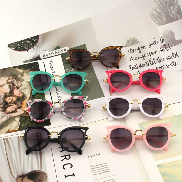 

fashion children sunglasses for kids round cat eye shape vintage retro sun glasses boys pc+metal summer girls beach sunglasses accessories, Blue