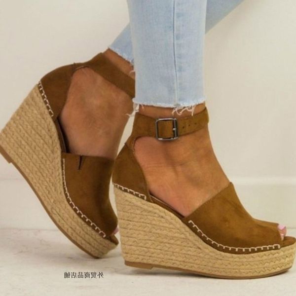 

2018 summer women wedge sandals big, Black