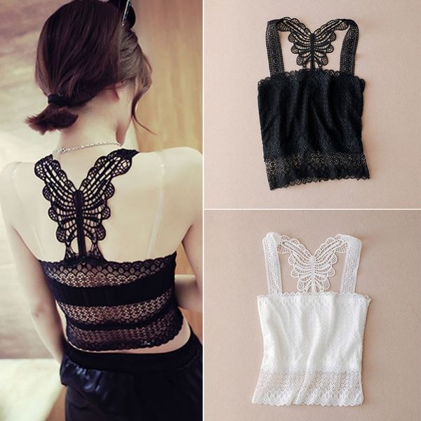 

women water sports bodycon strappless hollow butterfly lace camisole surfing beach t-shirts slim tank