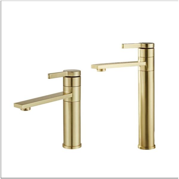 

Bathroom Basin Faucet Gold Brushed Brass Mixer solid copper Luxury North Europe style Tap Sink Taps Basin Faucet