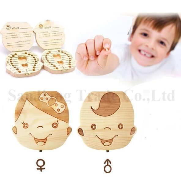 

baby save milk tooth box organizer boy girls image wood storage boxes creative gift for kids travel kit spanish english 10 languages a122605