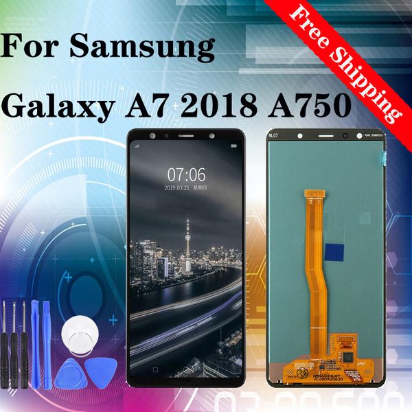 

высокое качество original для samsung для samsung a7 2018 a750 a750f a750g a750g / ds жк-дисплей с сенсорным экраном