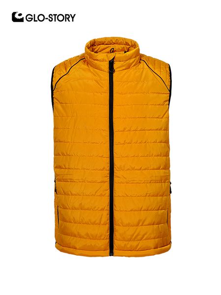 

glo-story shipped from european men's 2019 plus big size winter men sleeveless jacket waistcoat cotton-padded vest mmj-7753, Black;white
