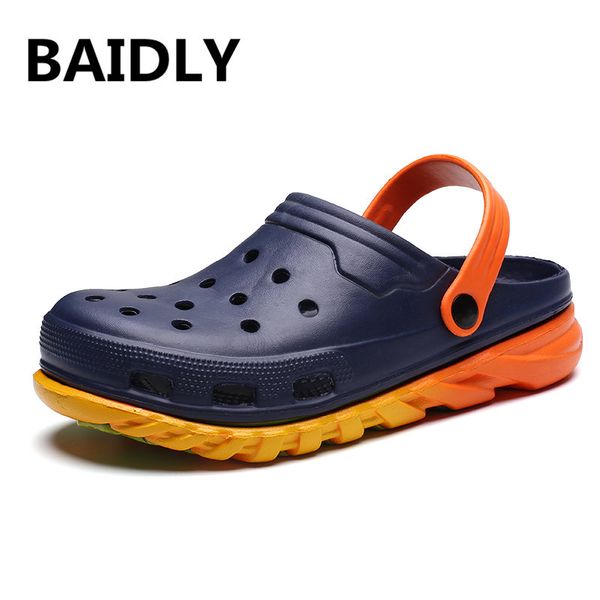

men summer sandals hollow garden men beach sandals outdoor water mens zapatillas hombre sapato masculino, Black
