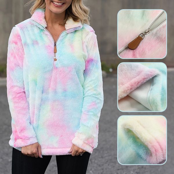 

new women long sleeve zipper jacket colorful artificial wool collar autumn and winter coatropa mujer, Black