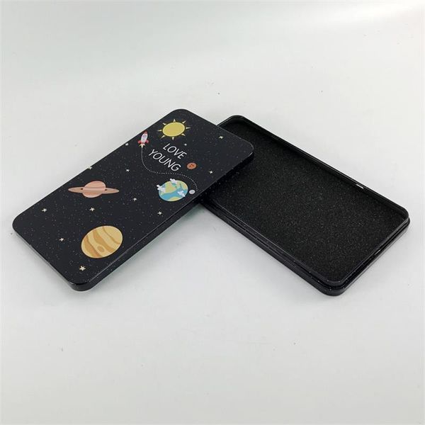 Varejo de metal caixa de presente para iphone xs phone case doce biscoito estanho pequenos acessórios de embalagem pode caixa tanque retangular pacote