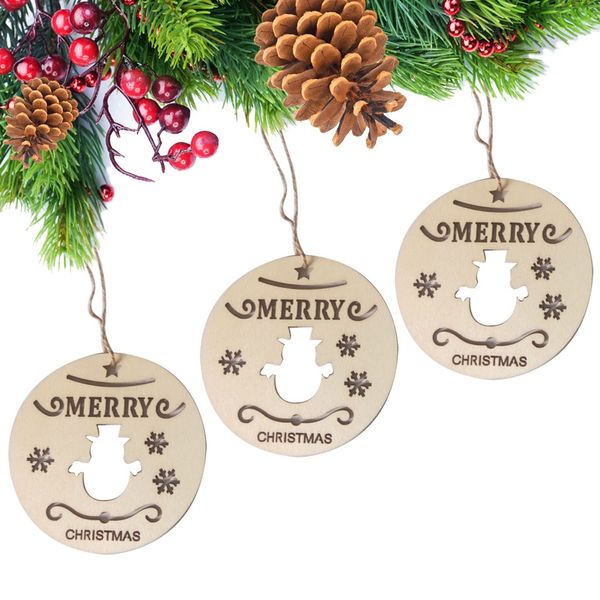 

3pcs christmas wooden pendant hanging door decorations xmas tree party ornaments 2020 happy new year home christmas decor #065