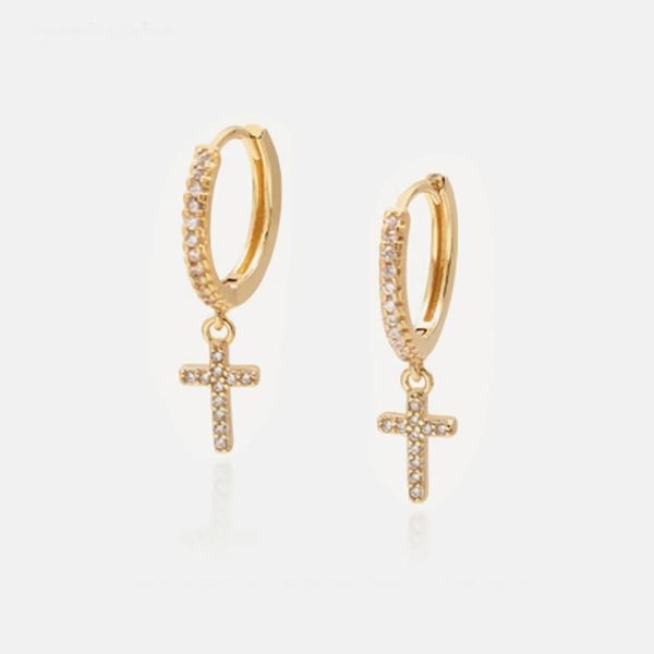 

2020 new fashion cz circle cross dangle earrings for women statement crystal heart drop earrings many opoin jewelry for party, Silver