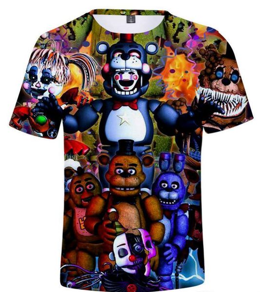 

mens 3d t shirts summer five nights at printed fashion tees short sleeves, White;black