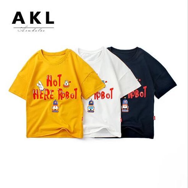 

new selling summer children's t-shirt medium and large children's cotton loose boy's short sleeve trend, Blue