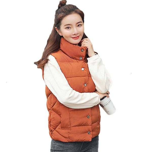 

2019 new herfst winter fashion women vest short cotton wet stand hard womens vest effen colour female colete cm581, Black;white