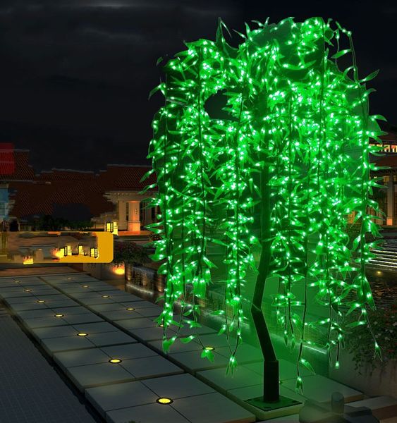 2m Height Led Artificial Willow Weeping Tree Light Outdoor Use