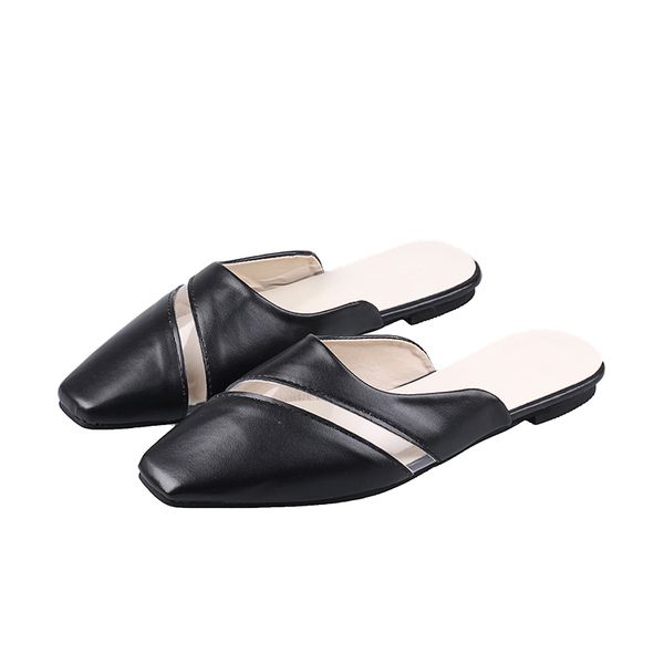 

cake slippers women spring autumn new korean fashion wild wear fairy style flat casual sandals house slippers, Black